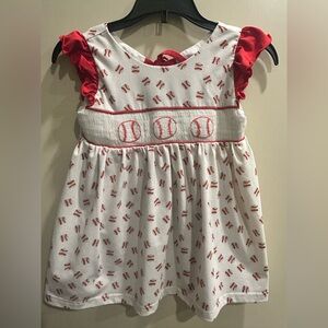 Sweet Sisters Spun Dress/smocked Baseball 4T Girls / Retail $49